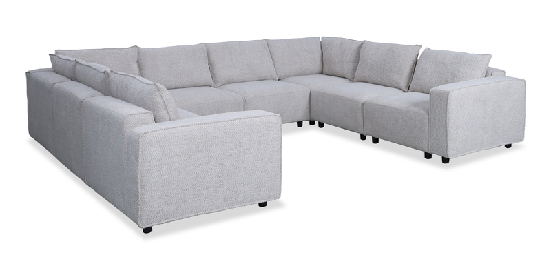 Sofa sectionnel modulaire Infinity 8 pièces en tissu de chenille - gris clair