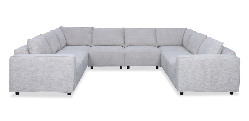 Sofa sectionnel modulaire Infinity 8 pièces en tissu de chenille - gris clair