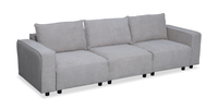  Sofa sectionnel modulaire Infinity 3 pièces en tissu de chenille - gris clair