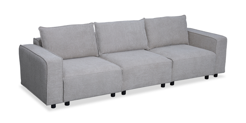 Sofa sectionnel modulaire Infinity 3 pièces en tissu de chenille - gris clair 