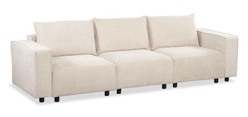 Sofa sectionnel modulaire Infinity 3 pièces en tissu de chenille - taupe 