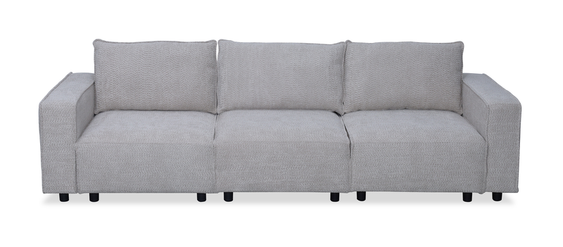 Sofa sectionnel modulaire Infinity 3 pièces en tissu de chenille - gris clair 