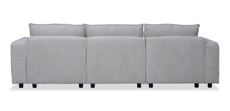 Sofa sectionnel modulaire Infinity 3 pièces en tissu de chenille - gris clair 