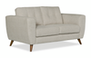 Causeuse Iverly de 61 po en tissu d’apparence lin avec coussins de dossier amovibles - sable