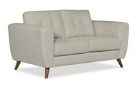 Causeuse Iverly de 61 po en tissu d’apparence lin avec coussins de dossier amovibles - sable