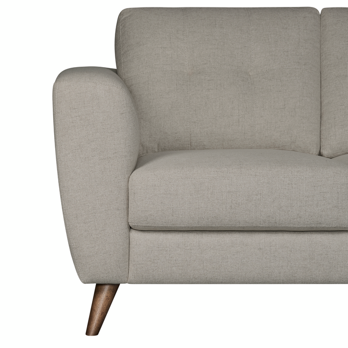 Causeuse Iverly de 61 po en tissu d’apparence lin avec coussins de dossier amovibles - sable
