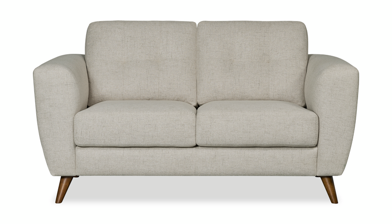 Causeuse Iverly de 61 po en tissu d’apparence lin avec coussins de dossier amovibles - sable