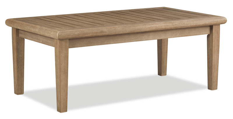 Table à café Juno pour la terrasse à l’extérieur - eucalyptus, résistante aux intempéries et aux rayons UV - naturelle