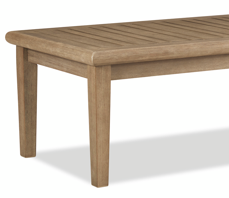 Table à café Juno pour la terrasse à l’extérieur - eucalyptus, résistante aux intempéries et aux rayons UV - naturelle