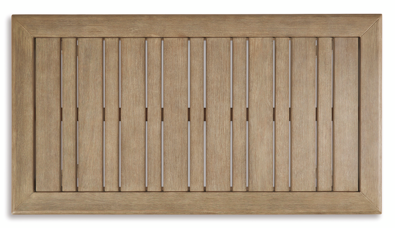 Table à café Juno pour la terrasse à l’extérieur - eucalyptus, résistante aux intempéries et aux rayons UV - naturelle