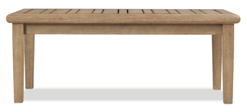 Table à café Juno pour la terrasse à l’extérieur - eucalyptus, résistante aux intempéries et aux rayons UV - naturelle