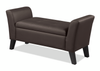 Banc contemporain Kohen de 46,75 po en tissu d’apparence cuir avec rangement - brun 