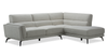 Sofa sectionnel de droite Kyrie 2 pièces de po en tissu d'apparence lin - taupe