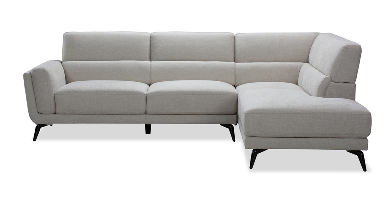 Sofa sectionnel de droite Kyrie 2 pièces de po en tissu d'apparence lin - taupe