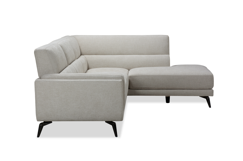 Sofa sectionnel de droite Kyrie 2 pièces de po en tissu d'apparence lin - taupe