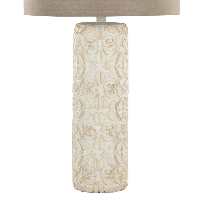 Ensemble de 2 lampes de table Lacey de 31 po avec abat-jour d’apparence lin beige - brun