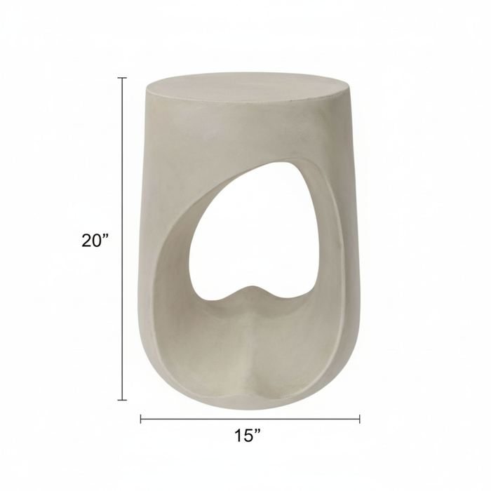 Table de bout moderne Lana de 17,9 po - crème