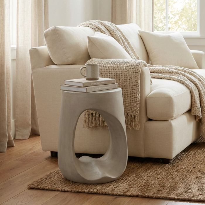Table de bout moderne Lana de 17,9 po - crème