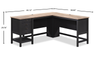 Lance 58.66" L-Shaped Office Desk with 2 Drawers – Raven Oak | Bureau en forme de L Lance de 58,66 po à 2 tiroirs - chêne corbeau