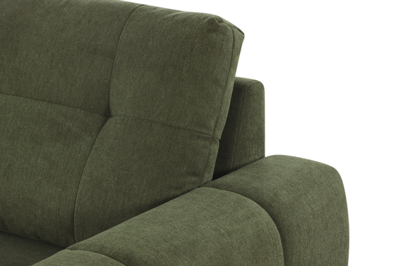 Sofa-lit sectionnel de gauche Laval 2 pièces en tissu avec fauteuil long de rangement - vert
