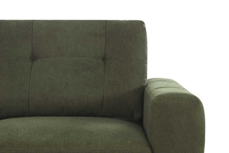 Sofa-lit sectionnel de gauche Laval 2 pièces en tissu avec fauteuil long de rangement - vert