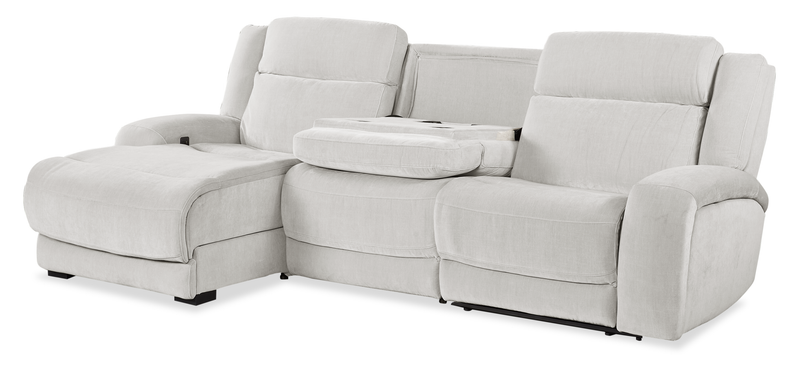 Sofa sectionnel de gauche à inclinaison électrique Legacy de Shaquille O’Neal Home 3 pièces avec confort Shaq-o-pedic - gris 