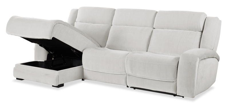 Sofa sectionnel de gauche à inclinaison électrique Legacy de Shaquille O’Neal Home 3 pièces avec confort Shaq-o-pedic - gris 