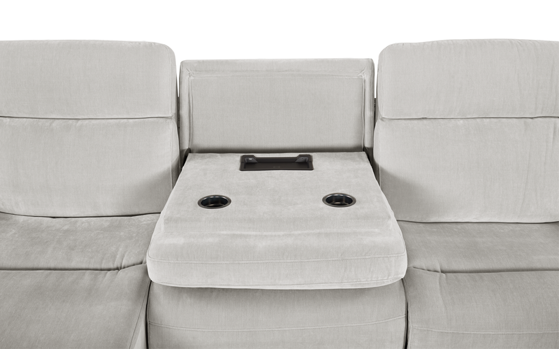 Sofa sectionnel de gauche à inclinaison électrique Legacy de Shaquille O’Neal Home 3 pièces avec confort Shaq-o-pedic - gris 
