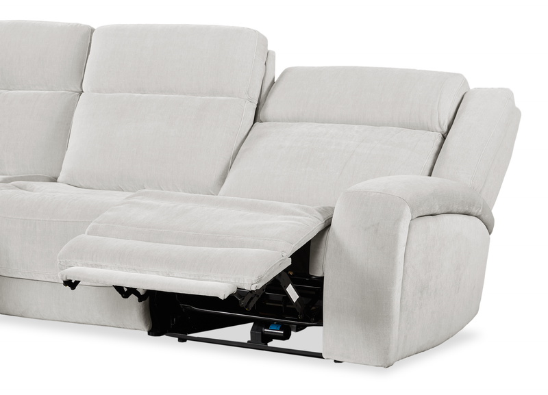 Sofa sectionnel de gauche à inclinaison électrique Legacy de Shaquille O’Neal Home 3 pièces avec confort Shaq-o-pedic - gris 