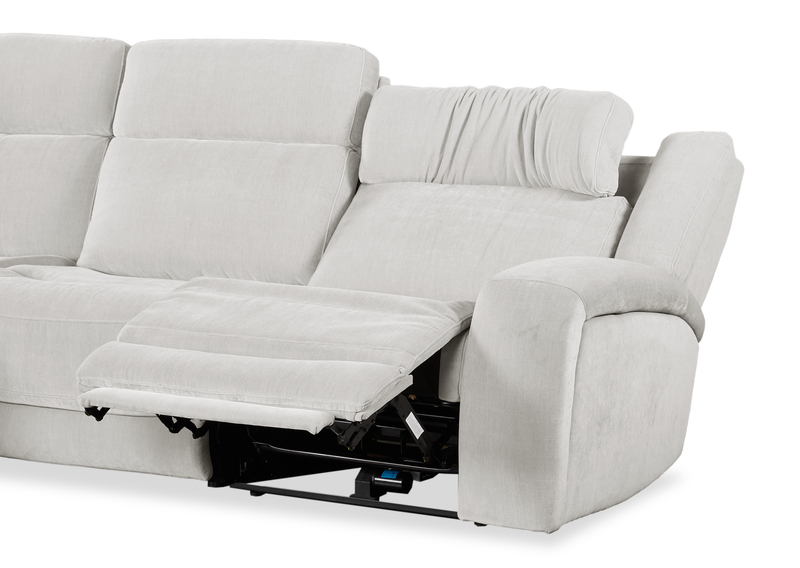 Sofa sectionnel de gauche à inclinaison électrique Legacy de Shaquille O’Neal Home 3 pièces avec confort Shaq-o-pedic - gris 