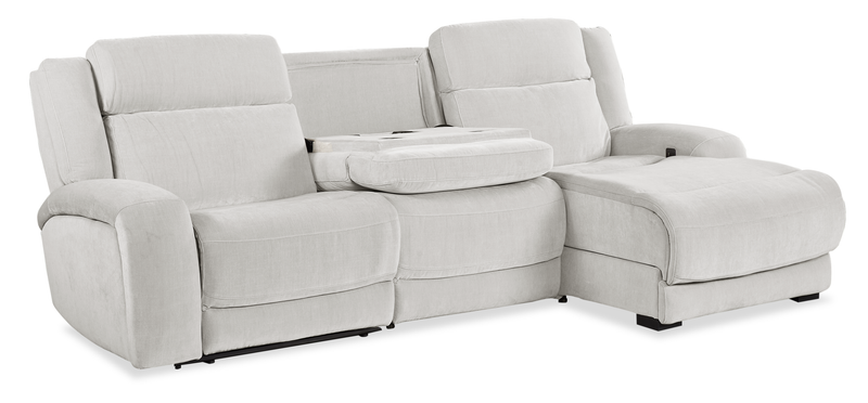 Sofa sectionnel de droite à inclinaison électrique Legacy de Shaquille O’Neal Home 3 pièces avec confort Shaq-o-pedic - gris 