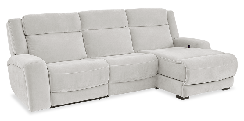 Sofa sectionnel de droite à inclinaison électrique Legacy de Shaquille O’Neal Home 3 pièces avec confort Shaq-o-pedic - gris 