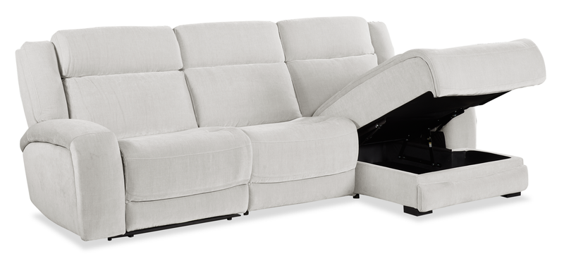 Sofa sectionnel de droite à inclinaison électrique Legacy de Shaquille O’Neal Home 3 pièces avec confort Shaq-o-pedic - gris 