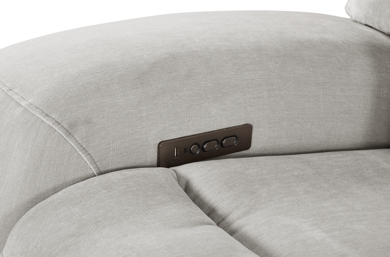 Sofa sectionnel de droite à inclinaison électrique Legacy de Shaquille O’Neal Home 3 pièces avec confort Shaq-o-pedic - gris 
