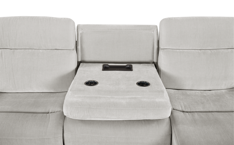 Sofa sectionnel de droite à inclinaison électrique Legacy de Shaquille O’Neal Home 3 pièces avec confort Shaq-o-pedic - gris 