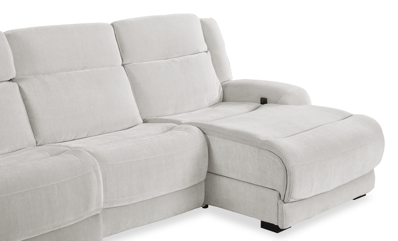 Sofa sectionnel de droite à inclinaison électrique Legacy de Shaquille O’Neal Home 3 pièces avec confort Shaq-o-pedic - gris 