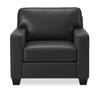Made in Canada Lennox 35” Genuine Leather Accent Chair with Removable Cushions - Black | Fauteuil d’appoint Lennox de 35 po fabriqué au Canada en cuir véritable avec coussins amovibles - noir