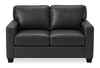 Made in Canada Lennox 57” Genuine Leather Loveseat with Removable Cushions - Black | Causeuse Lennox de 57 po fabriquée au Canada en cuir véritable avec coussins amovibles - noire