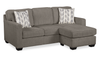 Sofa sectionnel réversible Lennox fabriqué au Canada en tissu de chenille avec coussins réversibles - gris