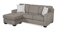  Sofa sectionnel réversible Lennox fabriqué au Canada en tissu de chenille avec coussins réversibles - gris