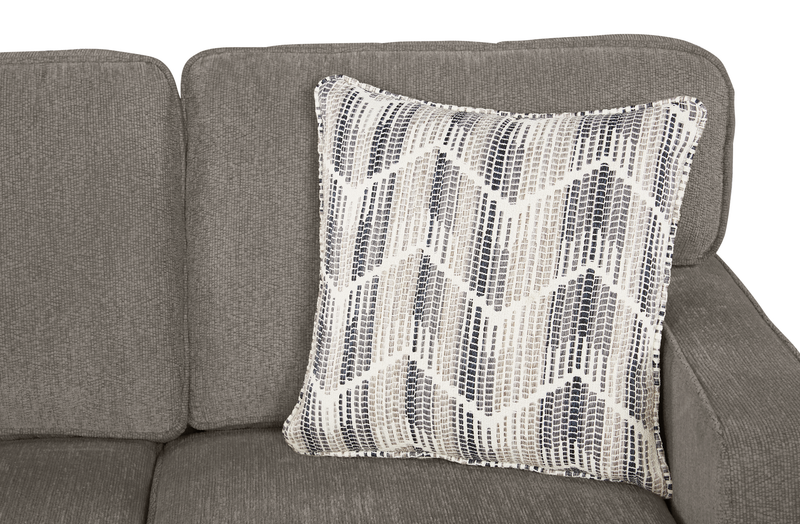Sofa sectionnel réversible Lennox fabriqué au Canada en tissu de chenille avec coussins réversibles - gris