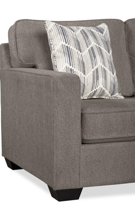 Sofa sectionnel réversible Lennox fabriqué au Canada en tissu de chenille avec coussins réversibles - gris