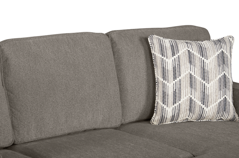 Sofa sectionnel réversible Lennox fabriqué au Canada en tissu de chenille avec coussins réversibles - gris
