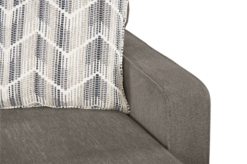 Sofa sectionnel réversible Lennox fabriqué au Canada en tissu de chenille avec coussins réversibles - gris