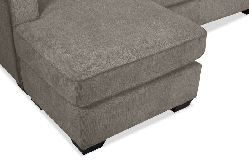 Sofa sectionnel réversible Lennox fabriqué au Canada en tissu de chenille avec coussins réversibles - gris