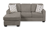 Made in Canada Lennox Chenille Fabric Reversible Sectional with Reversible Cushions - Grey | Sofa sectionnel réversible Lennox fabriqué au Canada en tissu de chenille avec coussins réversibles - gris