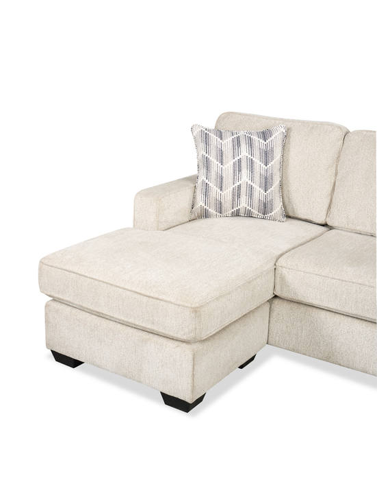 Sofa sectionnel réversible Lennox fabriqué au Canada en tissu de chenille avec coussins réversibles - taupe