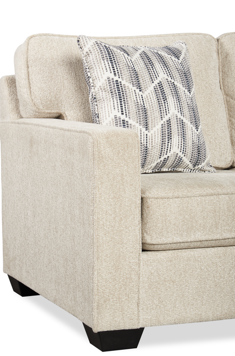 Sofa sectionnel réversible Lennox fabriqué au Canada en tissu de chenille avec coussins réversibles - taupe