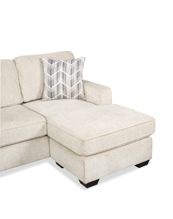 Sofa sectionnel réversible Lennox fabriqué au Canada en tissu de chenille avec coussins réversibles - taupe