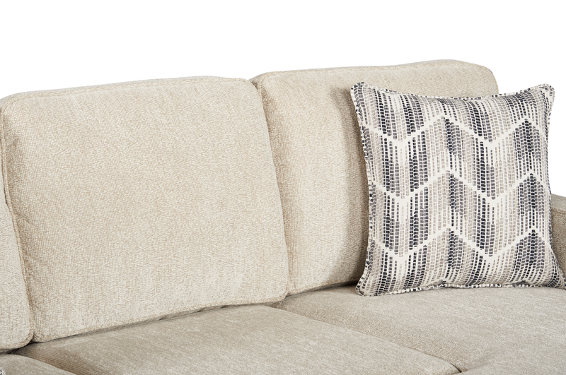 Sofa sectionnel réversible Lennox fabriqué au Canada en tissu de chenille avec coussins réversibles - taupe